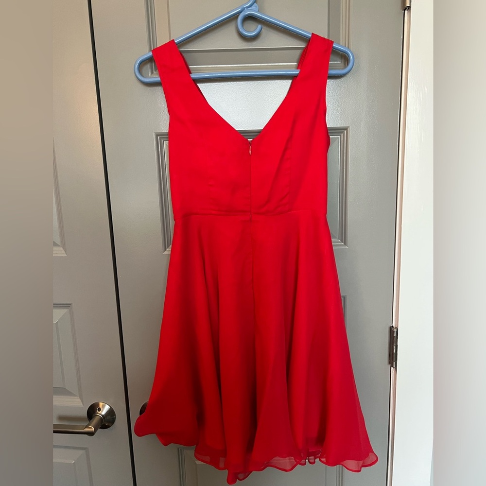 Shoshanna Silk Vibrant Red Mini Dress Size 2 - Picture 6 of 6
